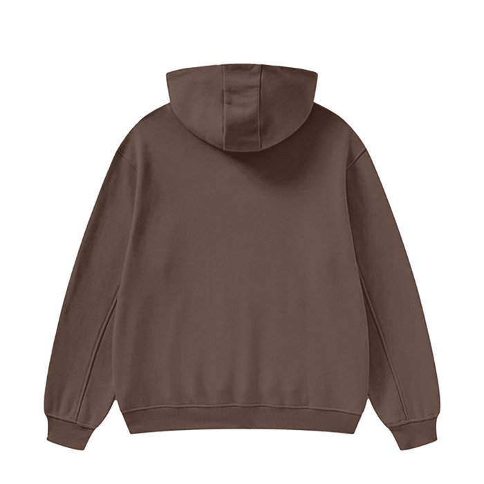 Brown High Neck Insulated  Fleece Hoodie