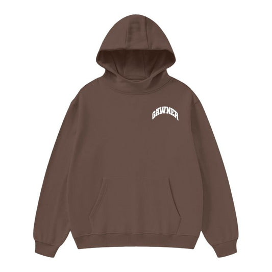 Brown High Neck Insulated  Fleece Hoodie