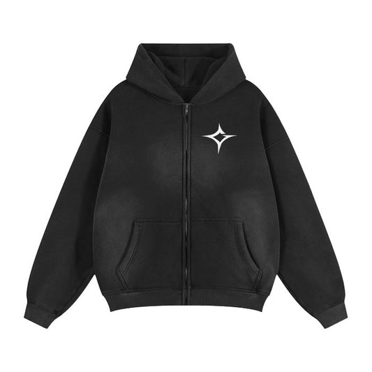 Essential Zip-Through Boxy Hoodie