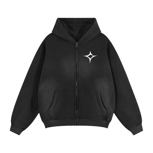 Zip-Through Boxy Hoodie